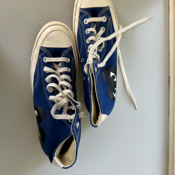 Converse + Play Comme Des Garçons blue high top sneakers - Picture 4 of 7
